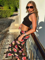 Transparent Blossom Summer Refreshing Flare Bottom Mermaid Skirt