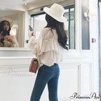 Transparent Bohemian Mesh Frill Blouse
