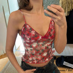 Transparent Frilled Crop Top