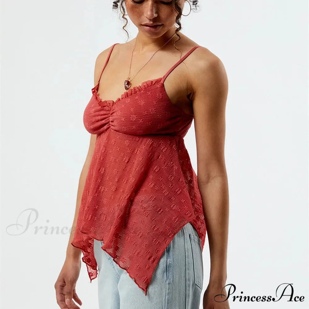 Transparent Mesh Babydoll Crop Top