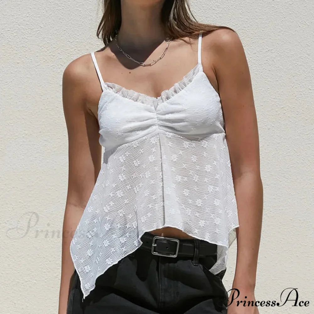 Transparent Mesh Babydoll Crop Top