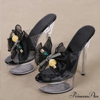 Transparent Mesh Bowknot Super-High Sexy Platform Stripper Party Stylish Chic High Heel