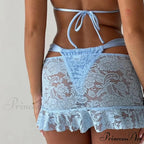 Transparent Mesh Frill Mini Skirt