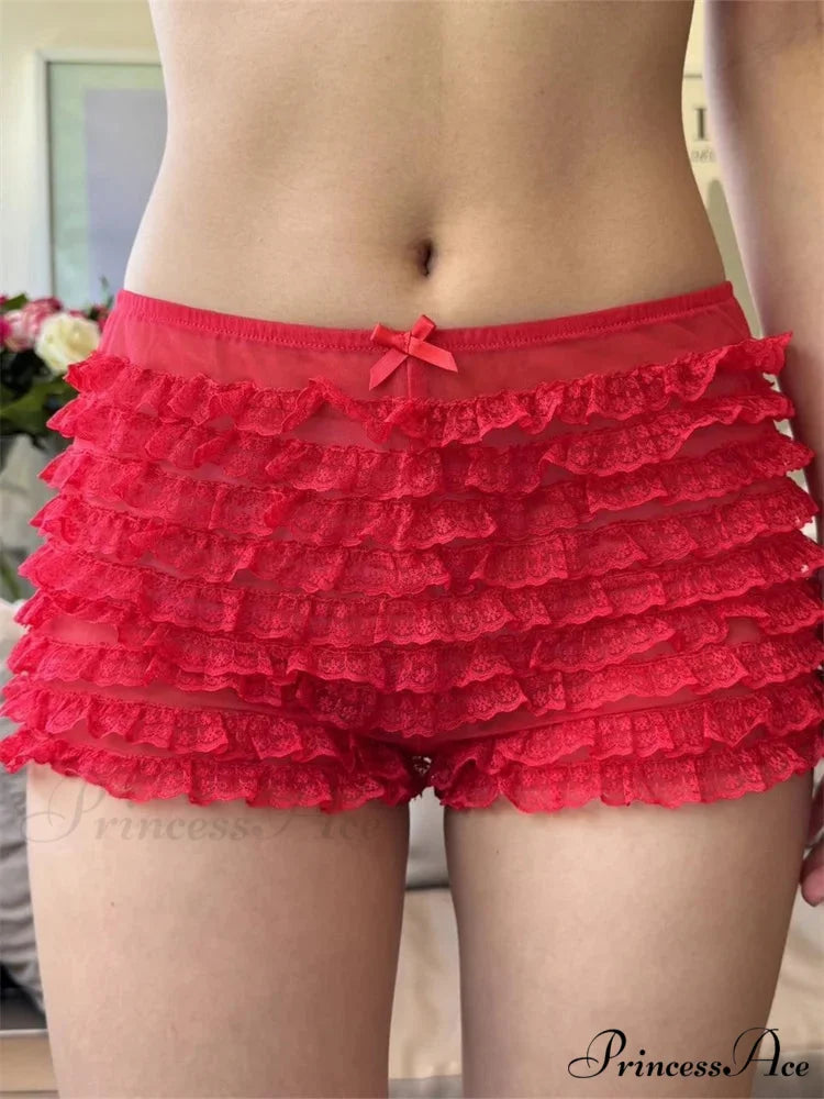 Transparent Net Frill Sleep Short