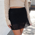 Transparent Net Lace Blossom Skirt