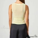 Transparent Net Layering Crop Top