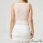 Transparent Net Layering Crop Top