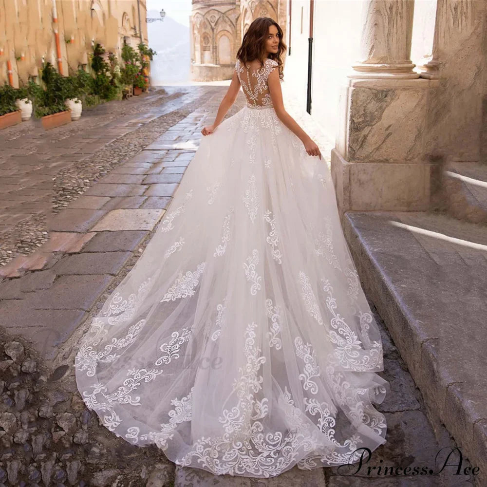 Transparent Net Mermaid Bridal Wedding Gown