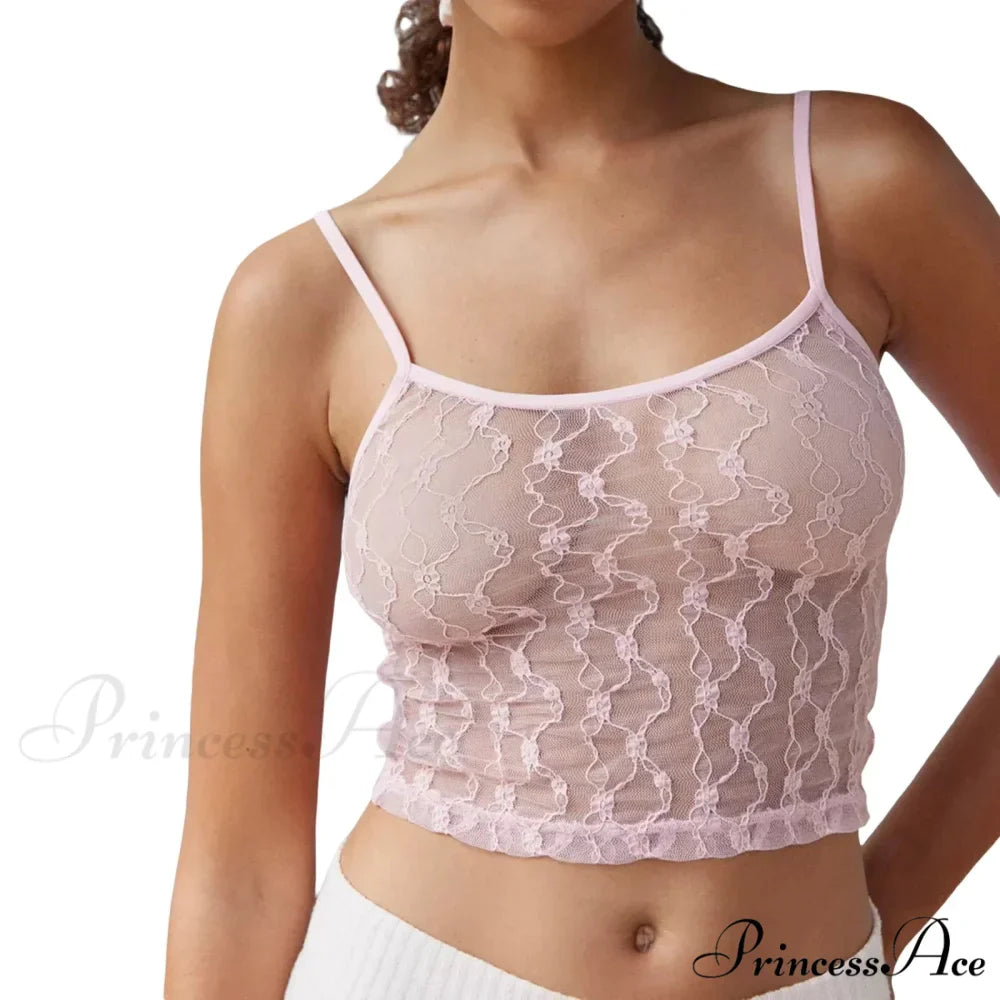 Transparent Net Square Neck Crop Top