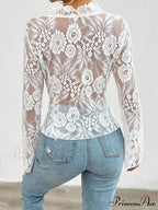 Transparent Sheer Seductive Long Sleeve Blouse