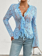 Transparent Sheer Seductive Long Sleeve Blouse