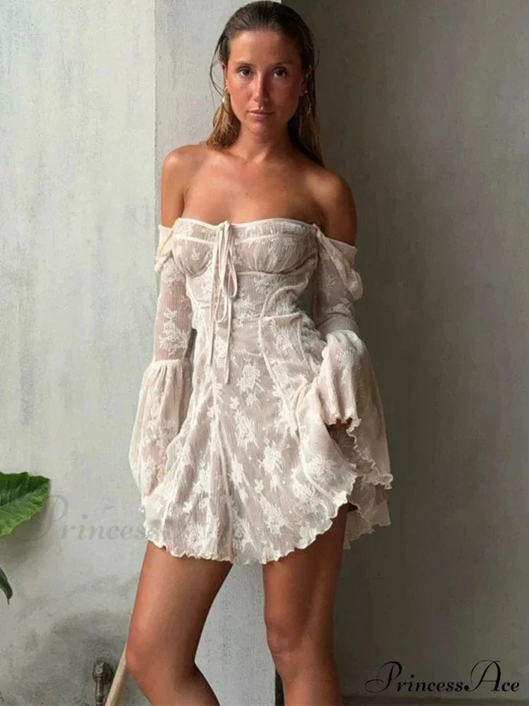 Transparent Square Collar Sheer Mini Dress