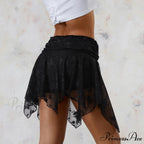 Transparent Uneven Ruffle Edge Skirt
