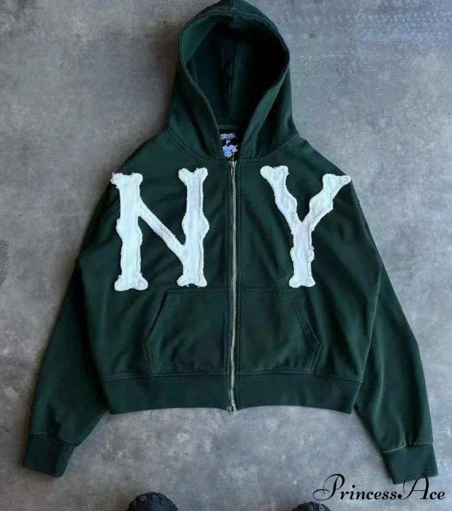 Trendy Retro Embroidered Oversized Comfortable Hoodie