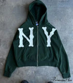 Trendy Retro Embroidered Oversized Comfortable Hoodie