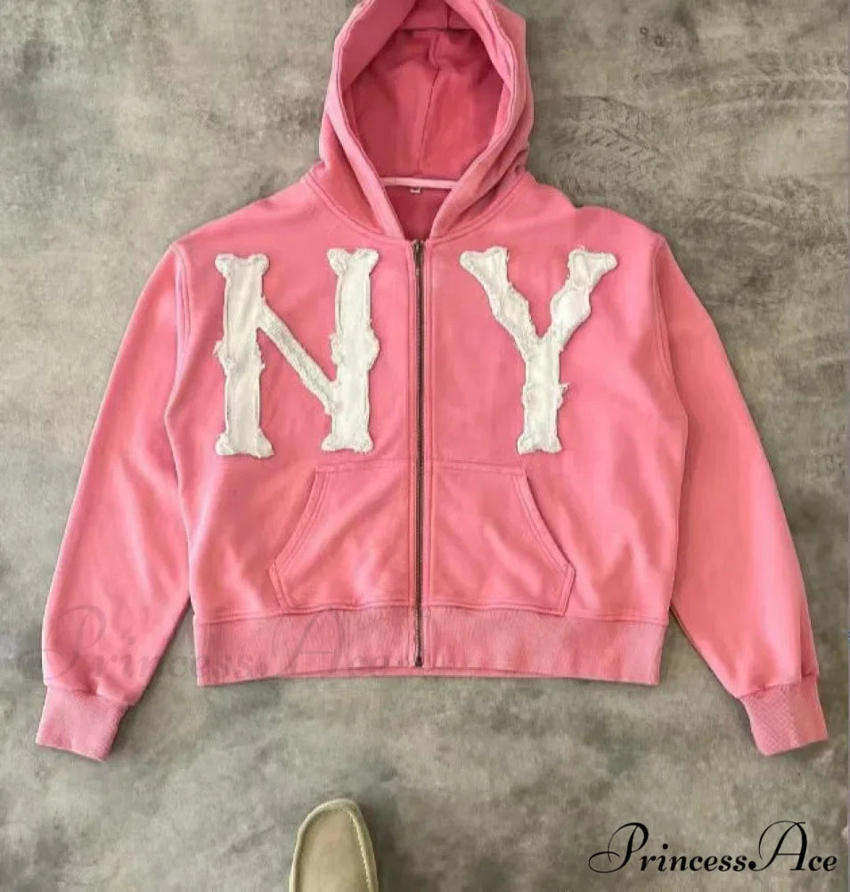 Trendy Retro Embroidered Oversized Comfortable Hoodie