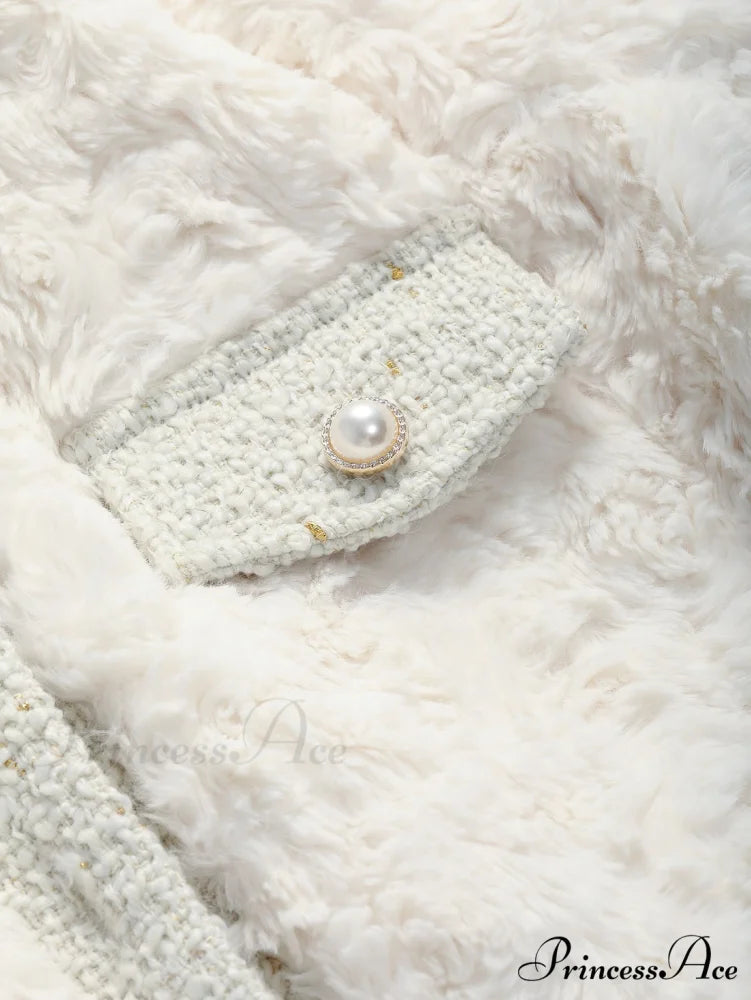 Trim Drop Shoulder Teddy Coat