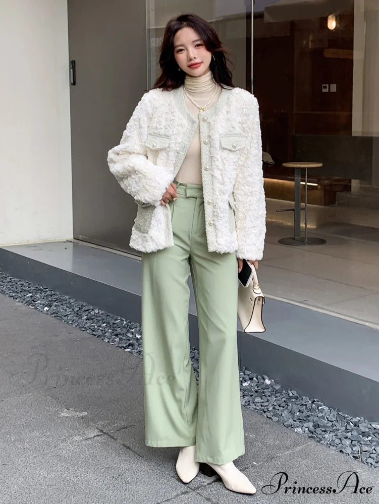 Trim Drop Shoulder Teddy Coat