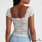 Trimmed Short Sleeve Crop Top