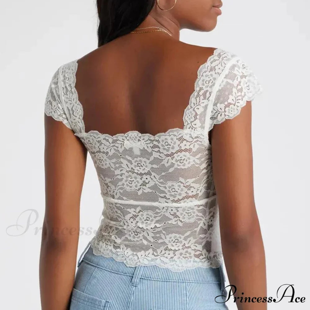 Trimmed Short Sleeve Crop Top