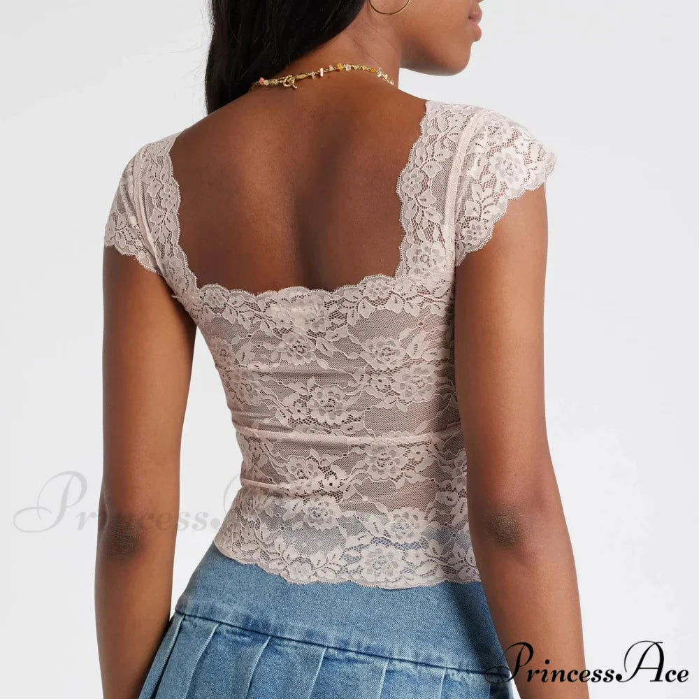 Trimmed Short Sleeve Crop Top