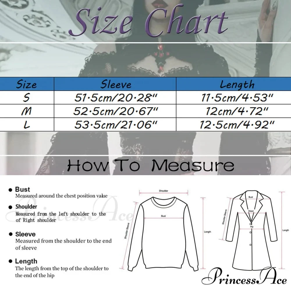 Trumpet Sleeve Black Lace Sexy Gothic Shawl Halloween Cardigan