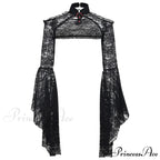 Trumpet Sleeve Black Lace Sexy Gothic Shawl Halloween Cardigan