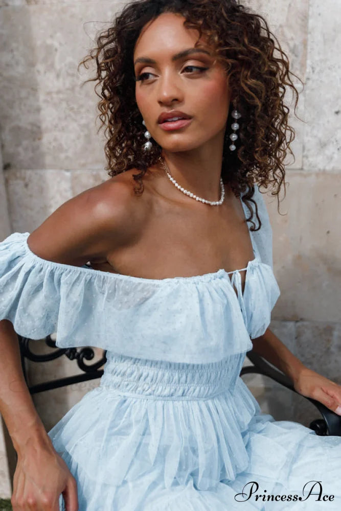 Tulle Midi Dress Charming - Light Blue