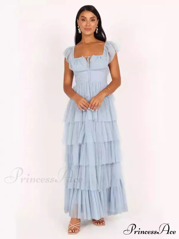 Tulle Midi Dress Charming - Light Blue