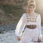 Tunic Garment Cotton Rayon Floral Needlework