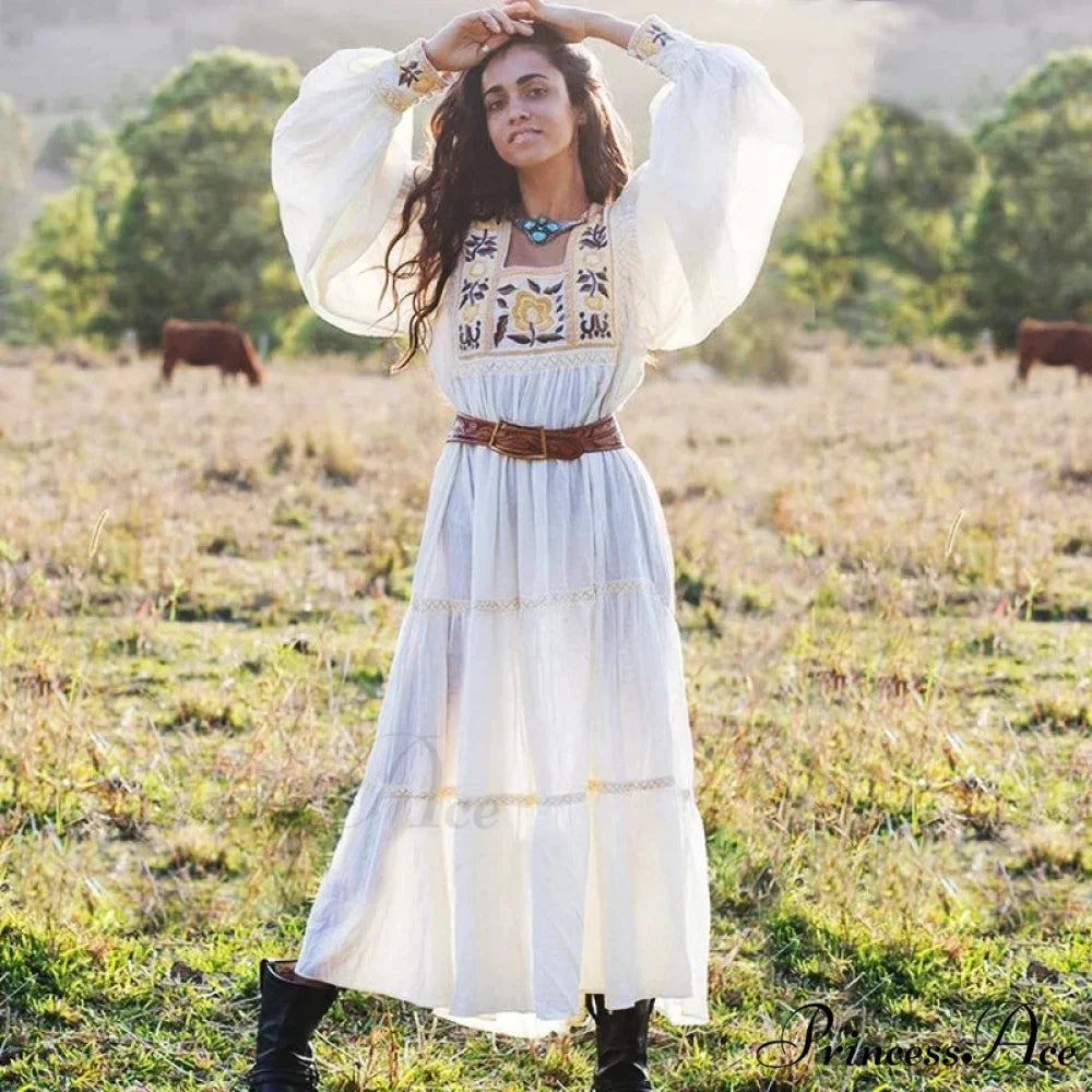 Tunic Garment Cotton Rayon Floral Needlework