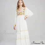 Tunic Garment Cotton Rayon Floral Needlework