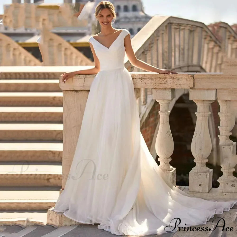 Twin Band Silk Ball Gown Wedding Dress
