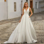 Twin Shoulder Open Back Train Bridal Gown