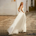 Twin Shoulder Open Back Train Bridal Gown
