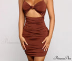 Twist And Pose Charming Ruched Mini Dress