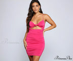 Twist And Pose Charming Ruched Mini Dress