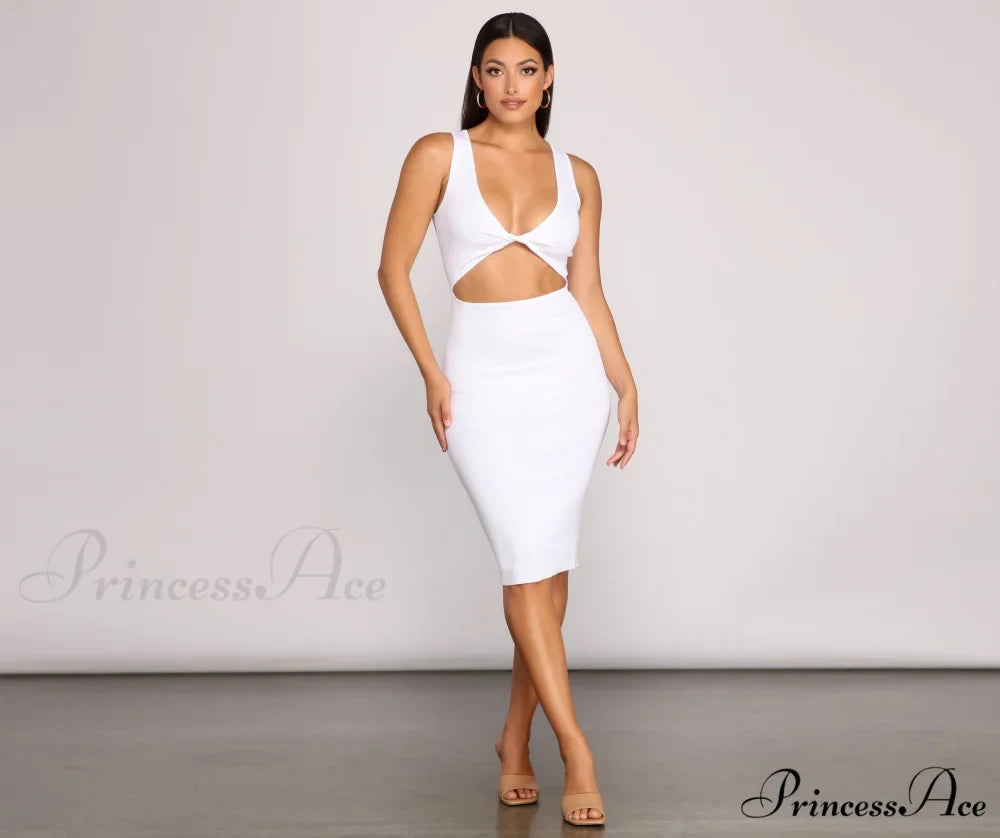 Twist of Style Charming Cutout Midi Dress