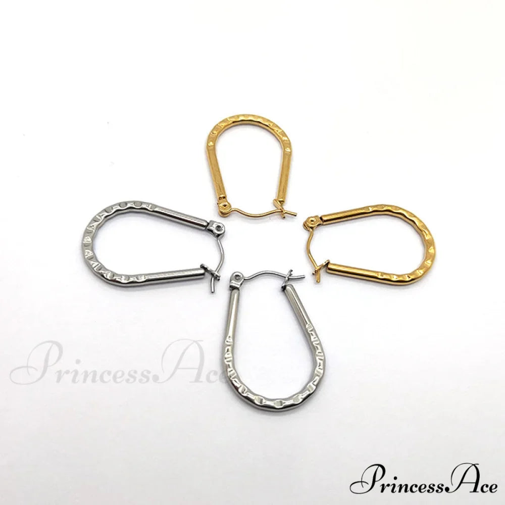 Twist U Shape Stainless Steel Simple Hoop Earrings