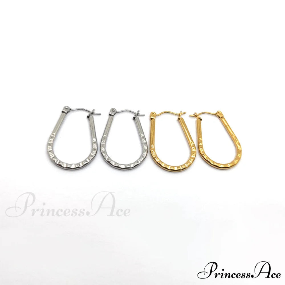 Twist U Shape Stainless Steel Simple Hoop Earrings