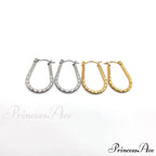 Twist U Shape Stainless Steel Simple Hoop Earrings