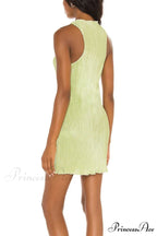 Twisted Halter Pleated Dress