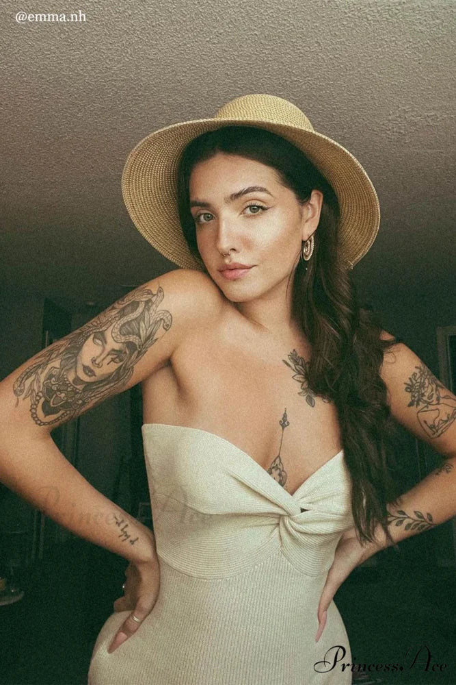 Twisted Strapless Knitted Dress