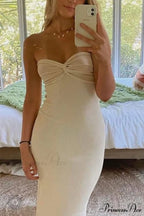 Twisted Strapless Knitted Dress
