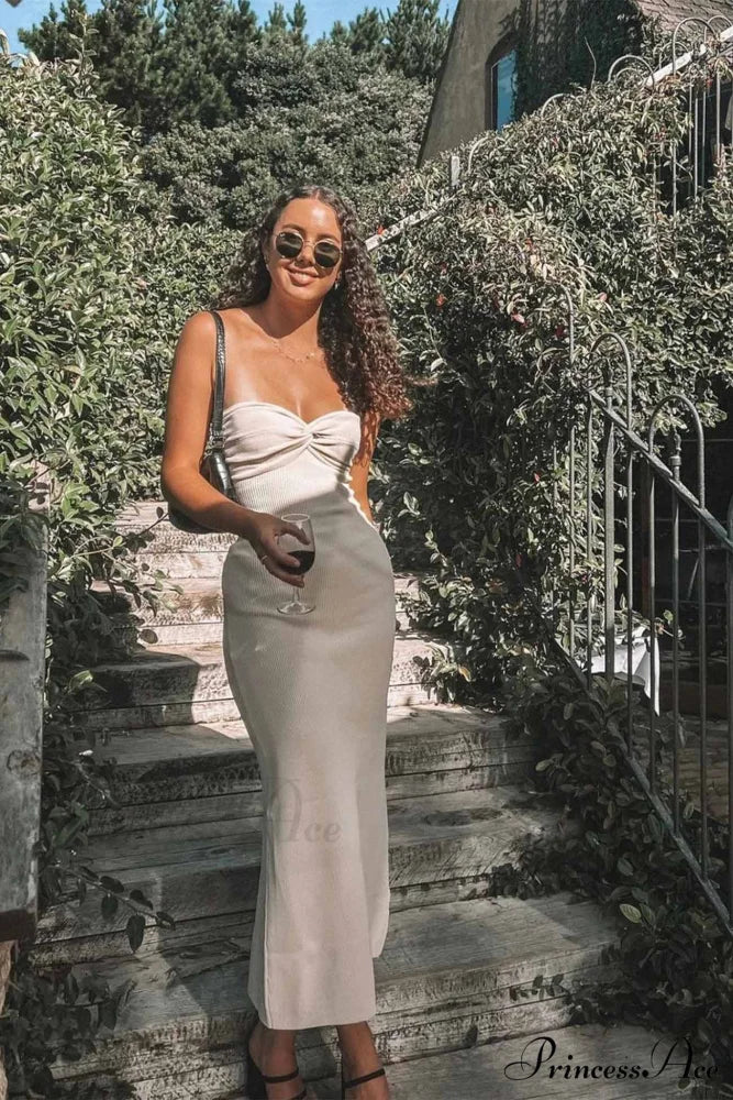 Twisted Strapless Knitted Dress