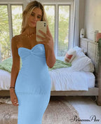 Twisted Strapless Knitted Dress