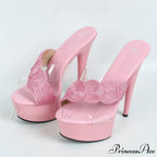 Ultra-Thin SummerFashionable Open-Toe Platform Party Club Sexy High Stripper Slipper High Heel