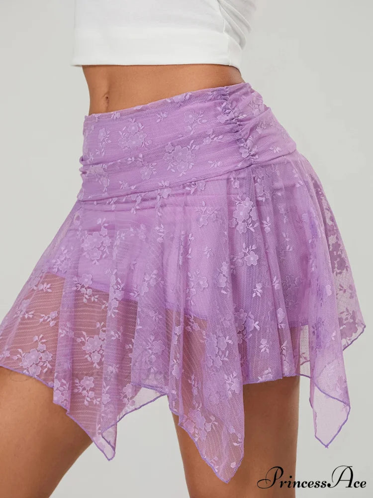 Uneven Blossoming Layered Skirt