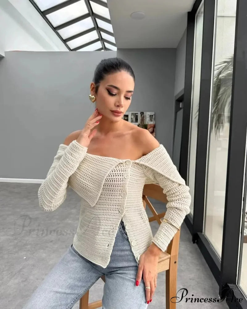 Uneven Design Slant Collar Button Cardigan