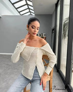 Uneven Design Slant Collar Button Cardigan